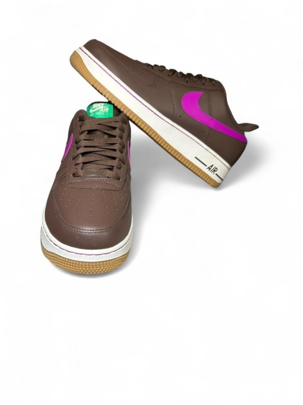 Nike Air Force 1 '07 "Baroque Brown/Vivid Purple/Stadium Green" - Brand New